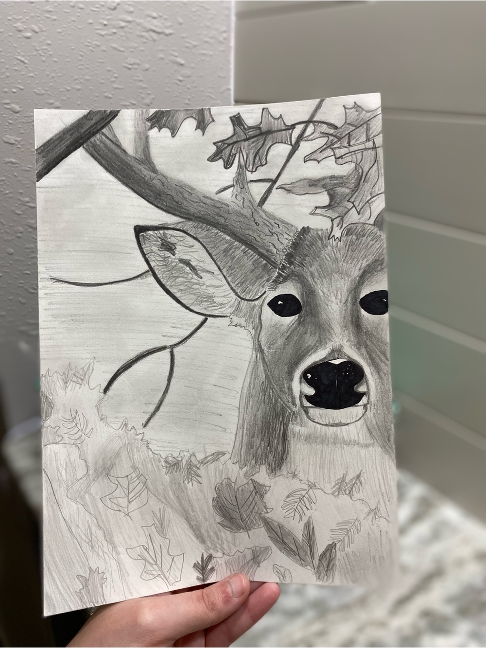 Hand Crafted Deer Illustration *WILL COME FRAMED!!* - Picture 2 of 4